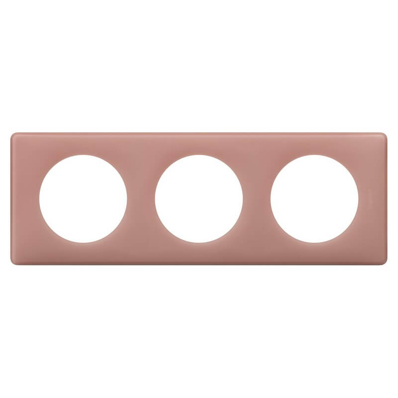 Дизайнерская рамка 3 местная, перкаль розе, 066763 Legrand, серия Celiane