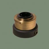 Ретро розетка с заземлением и шторками, серия Лонжин светлая латунь, рамка: черная, механизм: черный L212-7 Romatti