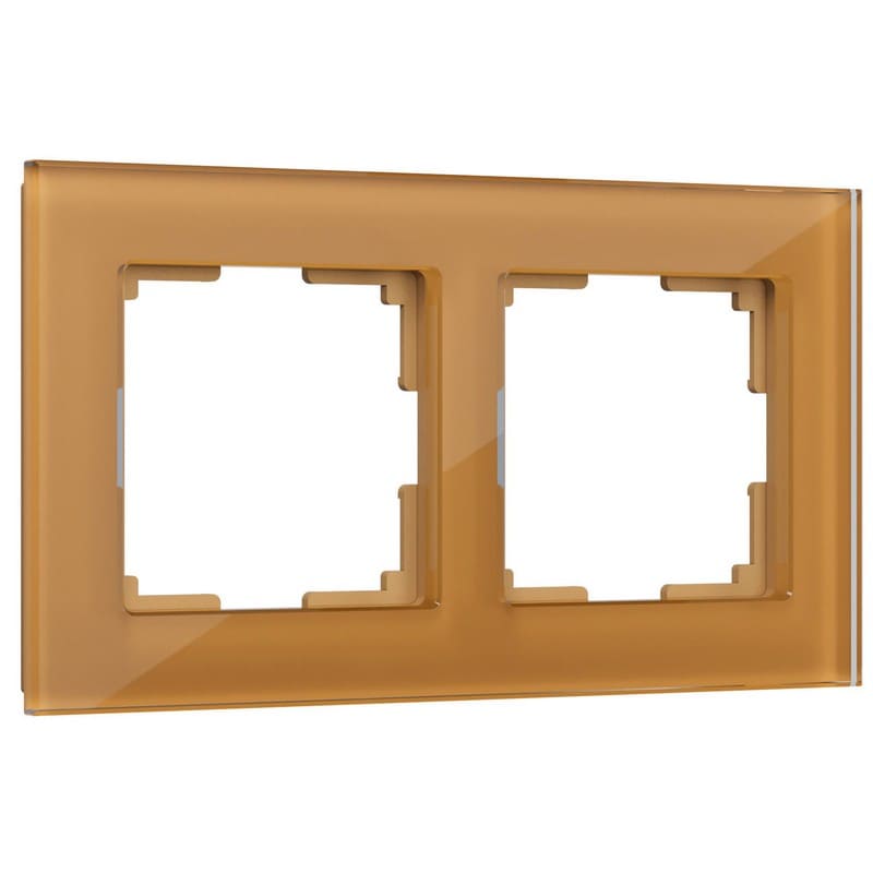 Дизайнерская рамка 2 местная, бронзовый, стекло, W0021112 Werkel