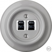 Розетка интернет Cat.5e двойная, бетон глянцевый CAGsCat5e Katy Paty
