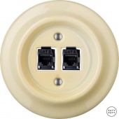 Розетка интернет Cat.6 двойная, ваниль глянцевая PNFLGsCat6 Katy Paty