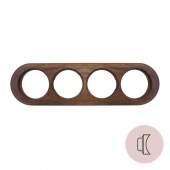 Рамка на бревно D240 мм. 4 местная, овал, дуб коричневый НО14ДК240 Salvador