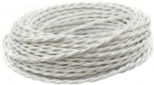Ретро кабель витой электрический (50м) 2*0.75, белый, серия Twist, Interior Electric