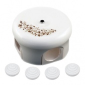 Распределительная коробка D110 белая с коричневым узором B1-522-01-D106/2-K BIRONI с 4 кабельными вводами в комплекте