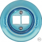 Корпус ретро розетки двойной голубой металлик PECAGs0 Katy Paty