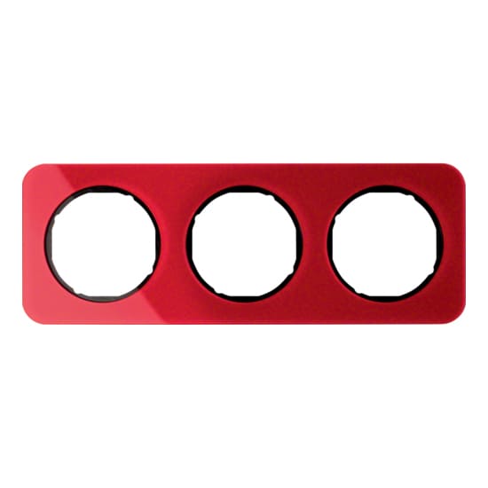 Дизайнерская рамка 3 местная, красный/черный, 10132344 Berker, серия R.1