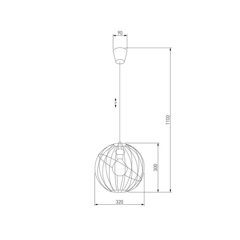 Лофт светильник подвесной Orbita Black 1626 TK Lighting