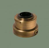 Ретро розетка с заземлением и шторками, серия Лонжин, светлая латунь, механизм: черный (трубка D12) L213-7-12 Romatti