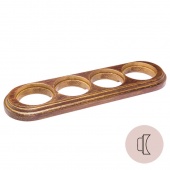 Рамка на бревно D220 мм. 4 местная, овал, венге с золотой патиной НО14ВГЗ220 Salvador