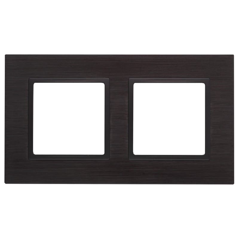 Дизайнерская рамка 2 местная, черный, металл, Б0034549 Эра, серия Elegance