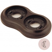 Рамка с пластиковой вставкой 2 местная, на бревно D240 мм., восьмерка, черный, 256-Ч (KM) Lindas