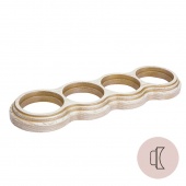 Рамка на бревно D220 мм. 4 местная, восьмерка, дуб выбеленный с золотой патиной НО34ВДЗ220 Salvador