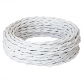 Витой силовой кабель 2*1.5, белый, RetroElectro