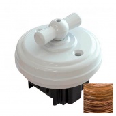 Ретро выключатель без подъемной рамки, Art-Marrone, GE70401-44К (KM) ТМ МезонинЪ двухклавишный