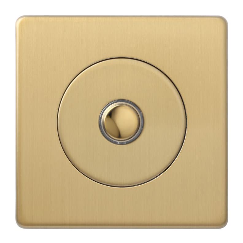 Ретро кнопка (выключатель / звонок) Brushed Brass, матовая латунь, Z1EGP1B Varilight одноклавишный проходной