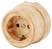 Ретро розетка с заземлением, a036795-БП (KM) бежевая патина, Werkel модифицированный