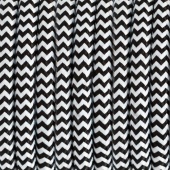 Ретро кабель электрический 2*0.75, черный зигзаг, Cab.Z04 Merlotti cavi