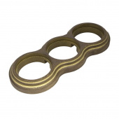 Рамка 3 местная восьмерка дуб коричневый с золотом О313ДКЗ Salvador, для изделий с декоративными накладками