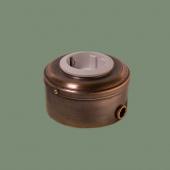 Ретро розетка с заземлением и шторками, серия ДИП-200 темная медь, без рамки, механизм: белый D240-8 Romatti