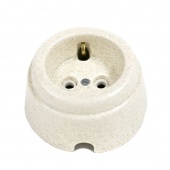 Ретро розетка с заземлением "Арбат" песчаник, Interior Electric