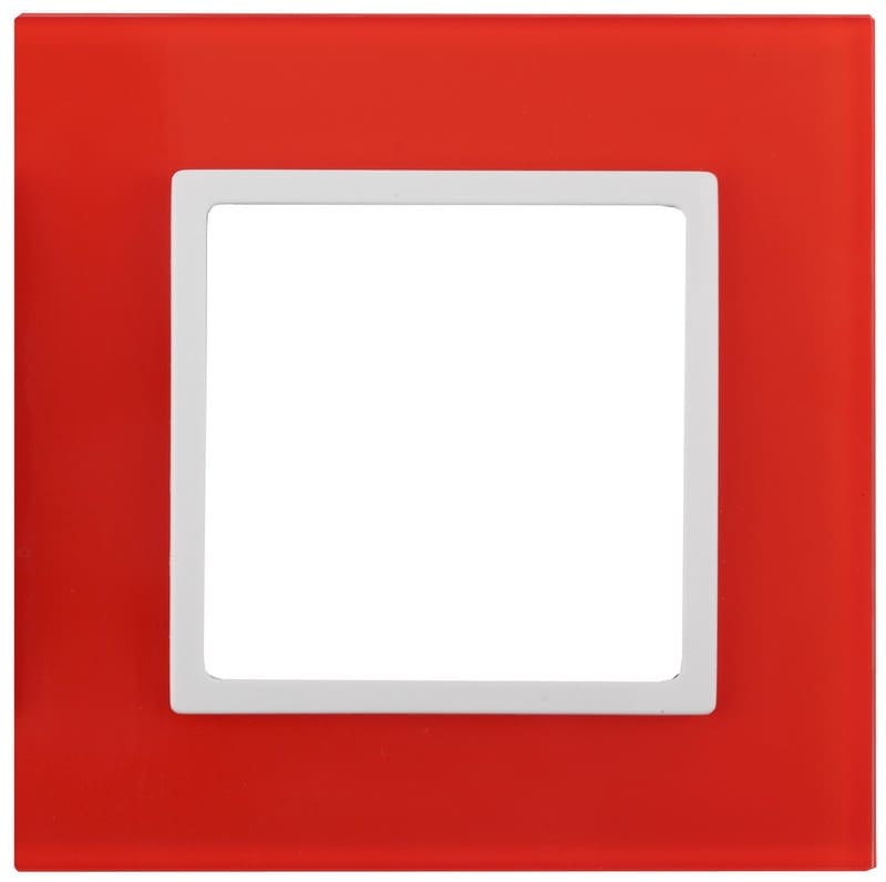 Дизайнерская рамка 1 местная, красный, Б0034478 Эра, серия Elegance
