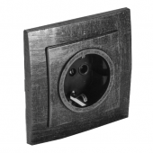 Розетка с заземляющим контактом 1 местная Лофт Винтаж, серебро, RE-SLVR1Sl Р-Электро