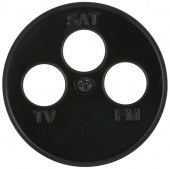 Накладка для розетки TV+FM+SAT 3 местная, черный, овал 885408-1, LK Studio Vintage