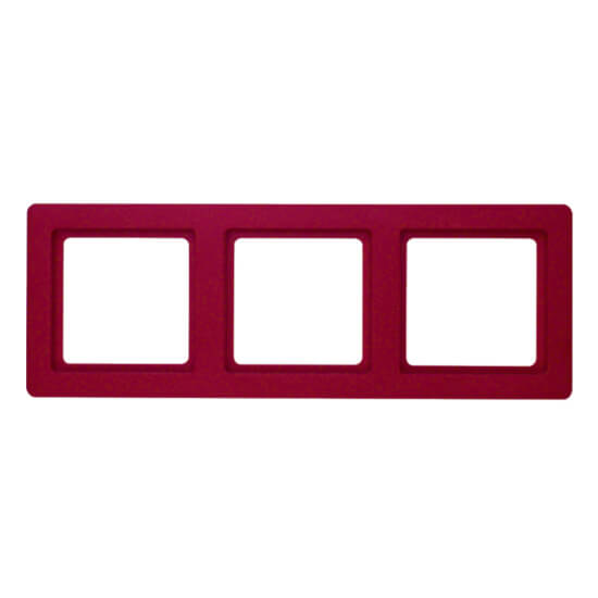 Дизайнерская рамка 3 местная, красный, бархатный лак, 10136062 Berker, серия Q.1
