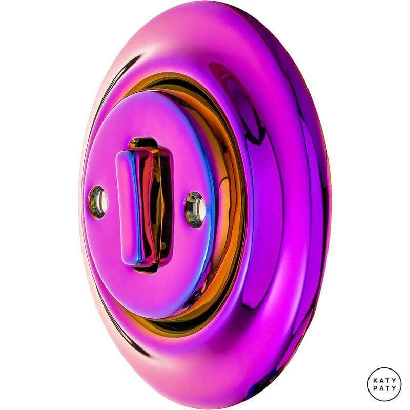 Ретро выключатель пурпурно-фиолетовый металлик PEVIGSl7 Katy Paty перекрестный