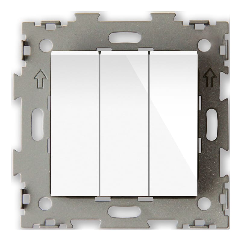 Дизайнерский выключатель, белый, GL-W103-PWCG, CGSS, трехклавишный, проходной, серия Эстетика