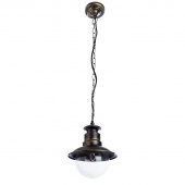 Ретро светильник уличный подвесной Amsterdam, черный, золотистый, A1523SO-1BN Arte Lamp