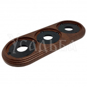 Рамка 3 местная, орех, GE30703-14 МезонинЪ, серия Усадьба