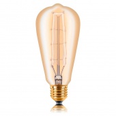 Ретро лампа накаливания ST58 F7, E27, золотая, 053-563 Sun Lumen