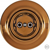 Ретро розетка электрическая без заземления, медный глянцевый OPCUNGs Katy Paty