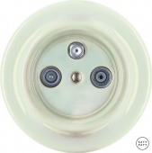 Ретро розетка TV/R/SAT проходная жемчужный глянцевый OPCOGsTVa Katy Paty