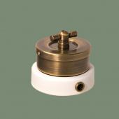 Ретро выключатель серия Лонжин темная латунь, рамка: белая, L121-5 Romatti двухклавишный