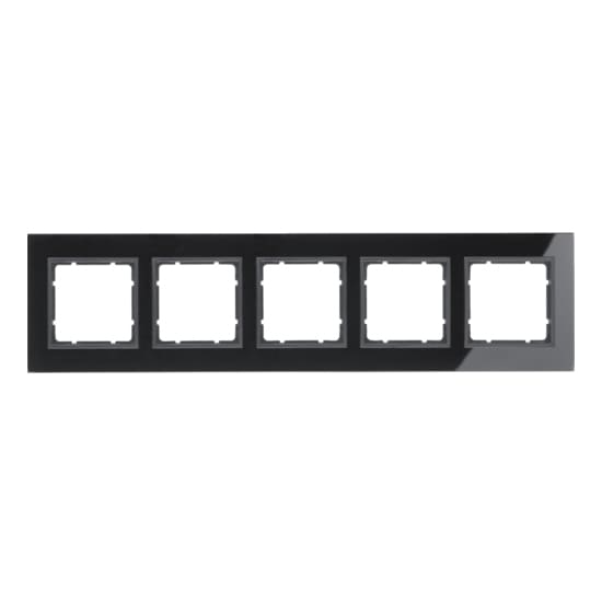 Дизайнерская рамка 5 местная, черный, глянцевый, 10156616 Berker, серия B.7