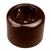 Розетка двухполюсная с заземляющим контактом, коричневый, R1-101-22 Rozetkof, серия Ришелье