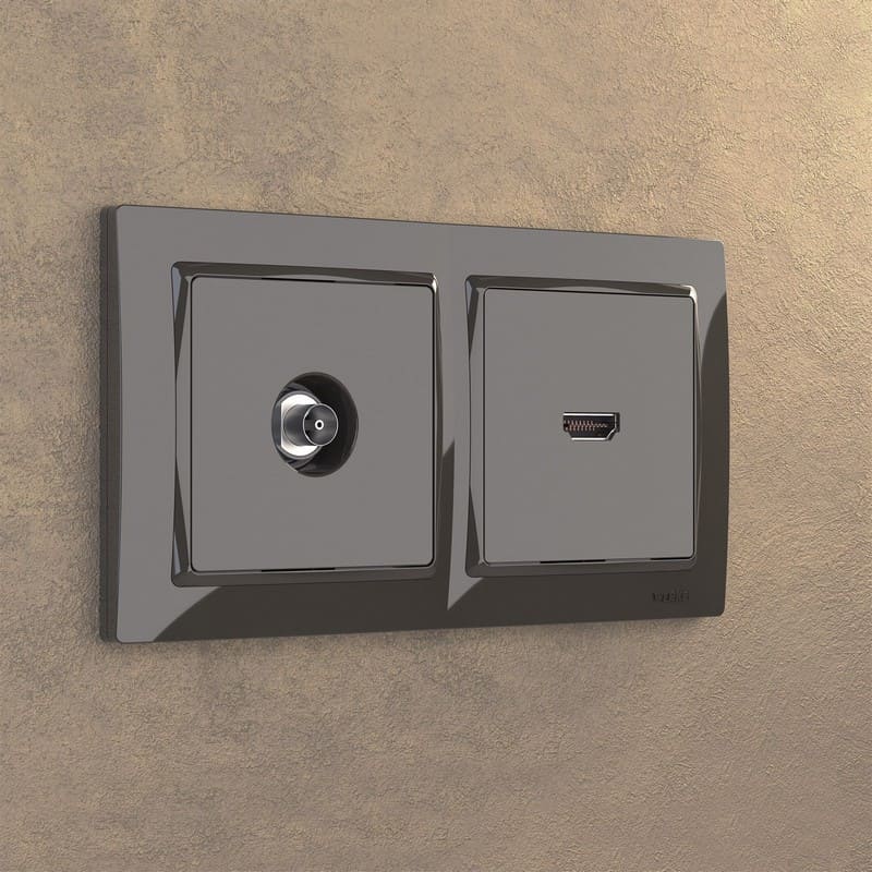 Дизайнерская рамка 2 местная, серо-коричневый, поликарбонат, W0022007 Werkel
