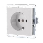 Дизайнерская розетка с заземлением и шторками, белый, 843204-1 LK Studio, серия LK80