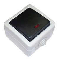 Дизайнерский выключатель, серый, 80005, LK Studio, одноклавишный, проходной