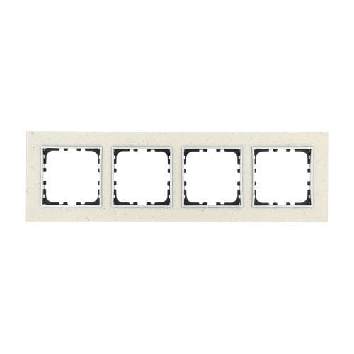 Дизайнерская рамка 4 местная, белый мрамор, камень, 864489-1 LK Studio, серии LK60 и LK80