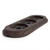 Рамка 3 местная с пластиковой вставкой, венге, 408-208 SUN-LUMEN