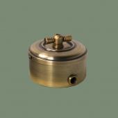 Ретро выключатель серия ДИП-200 светлая латунь, без рамки, D110-5 Romatti двухклавишный