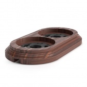 Рамка 2 местная с пластиковой вставкой, темный дуб, 408-203 SUN-LUMEN