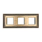 Дизайнерская рамка 3 местная с суппортом, бронза, металл, 854320-1 LK Studio, серия LK45