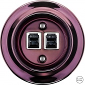 Розетка интернет Cat.5e двойная, фиолетовый металлик PEMAGsCat5e Katy Paty