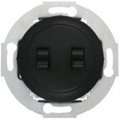 Ретро выключатель проходной, черный, 882408-1 LK Studio Vintage, двухклавишный