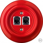 Розетка интернет Cat.6 двойная, ярко-красный глянцевый NIROGsCat6 Katy Paty