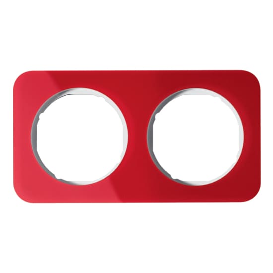 Дизайнерская рамка 2 местная, красный/полярная белизна, 10122349 Berker, серия R.1